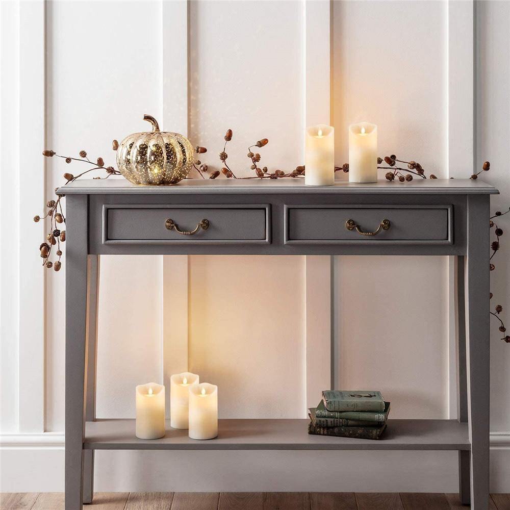 Homemory 2 PCS 6” x 3.25” Outdoor Waterproof Flameless Moving Wick LED Candles with Remote and Timers, Amber Yellow light - HOMEMORY SHOP