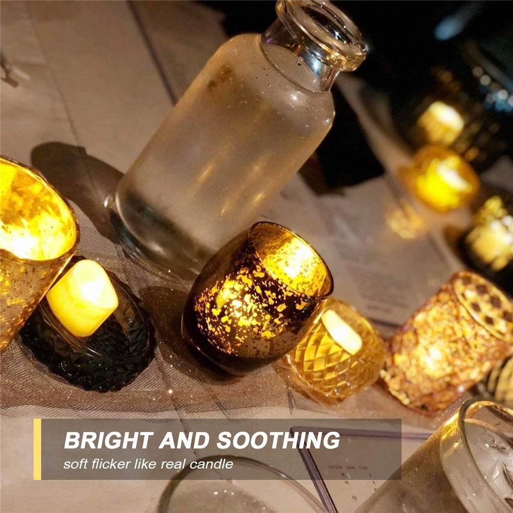 Homemory 48PCS Battery Tea Lights Bulk, Flameless Flickering LED Tealights(Bright yellow light) - HOMEMORY SHOP
