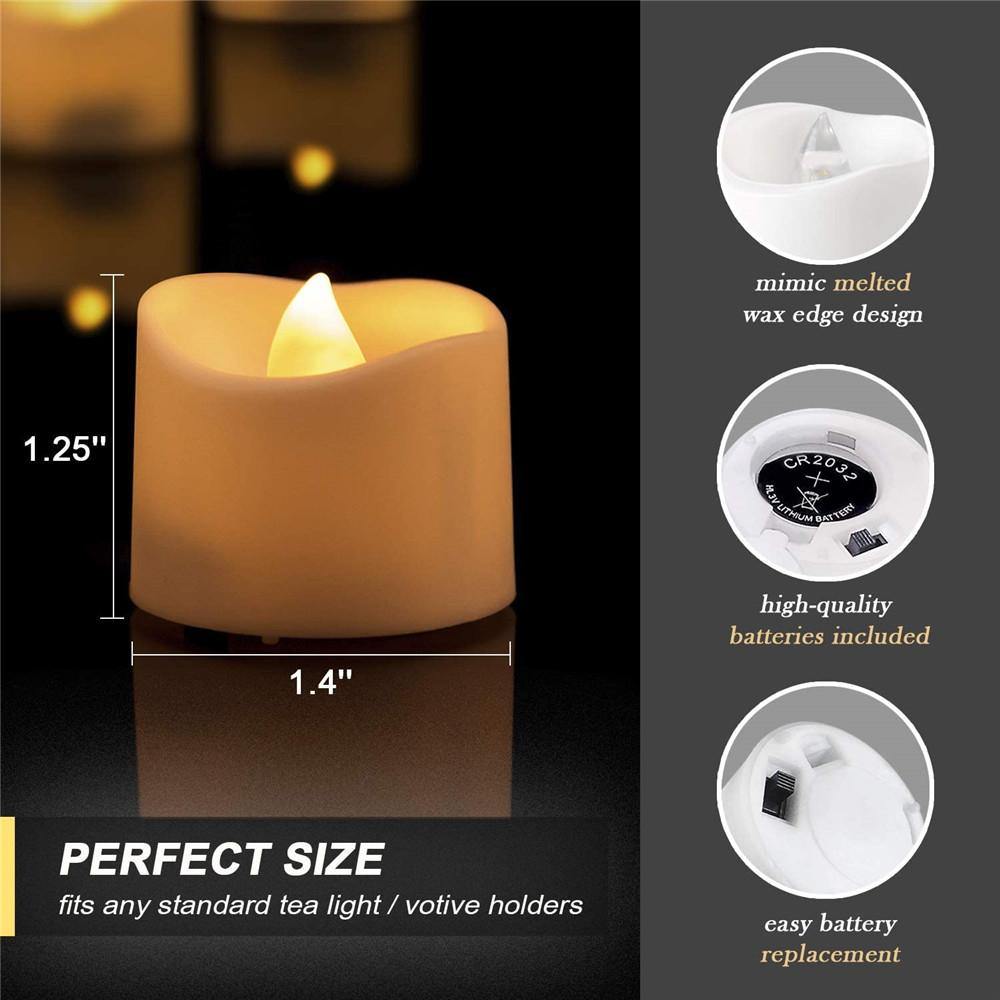 Homemory 48PCS Battery Tea Lights Bulk, Flameless Flickering LED Tealights(Bright yellow light) - HOMEMORY SHOP