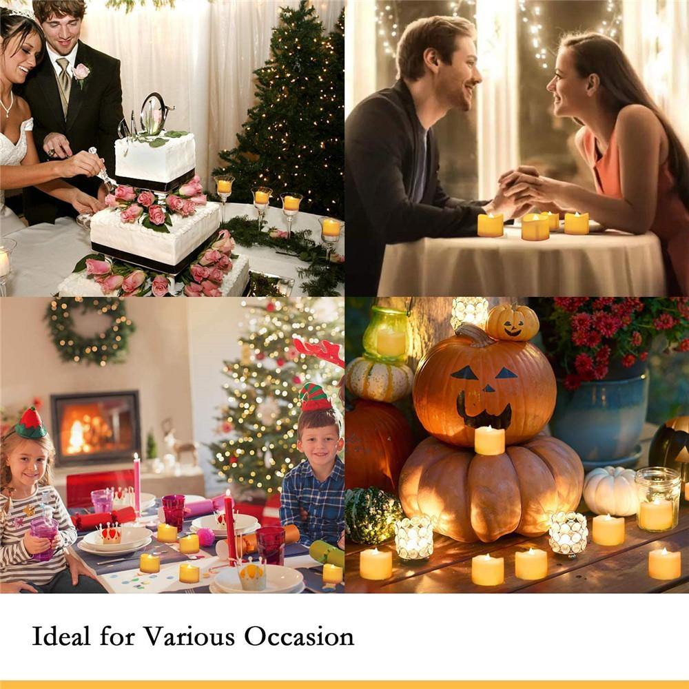 Homemory Set of 12 Bright Yellow Timer LED Tea Light Candles - HOMEMORY SHOP