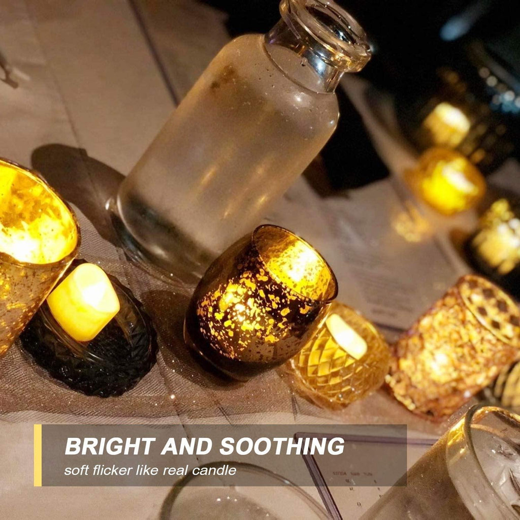 Homemory LED Tea Lights gold bright pack of 12 - HOMEMORY SHOP