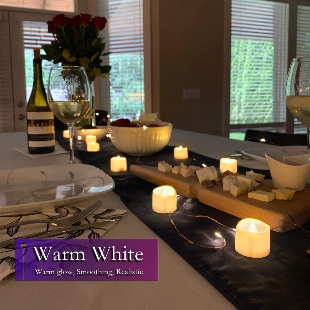 Homemory LED Tea Lights warm white pack of 12 with timer - HOMEMORY SHOP