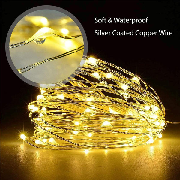 Homemory Waterproof 200 LED 66FT Fairy Lights with Remote And Timer,  8 Modes Copper Wire Long String Lights,  Warm White(1 pack) - HOMEMORY SHOP