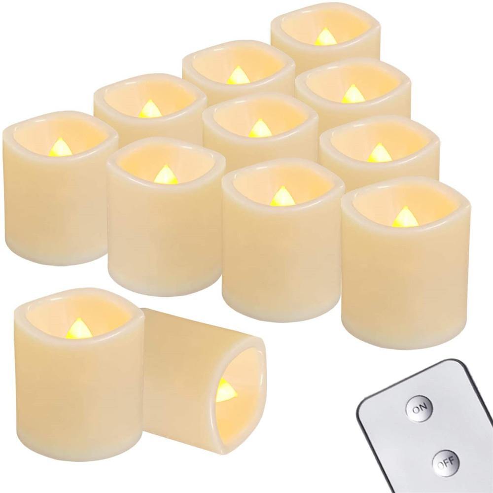Homemory 12PCS LED Flameless Votive Electric Tealight Candles with Remote-Warm yellow - HOMEMORY SHOP