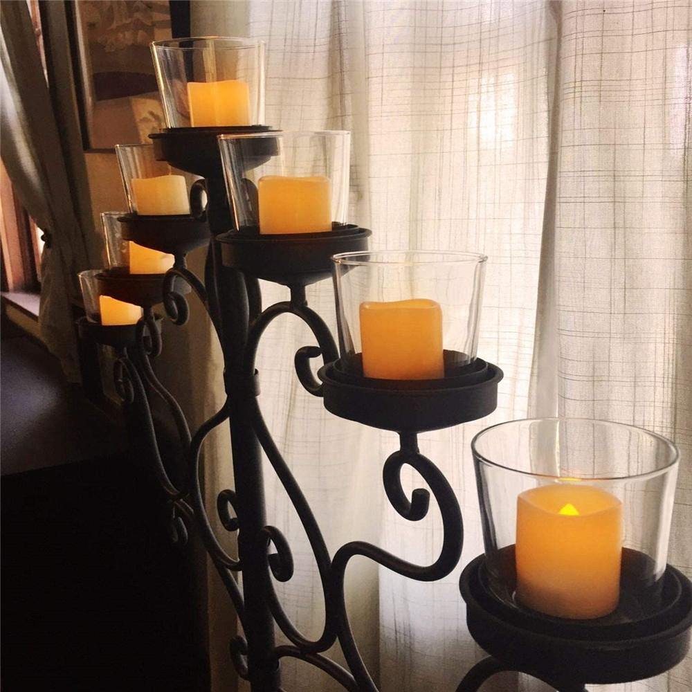 Homemory LED Flickering Flameless Battery Operated Votive Candles, Realistic Electric Fake Candle for Wedding, Table, Outdoor, Warm yellow light - HOMEMORY SHOP