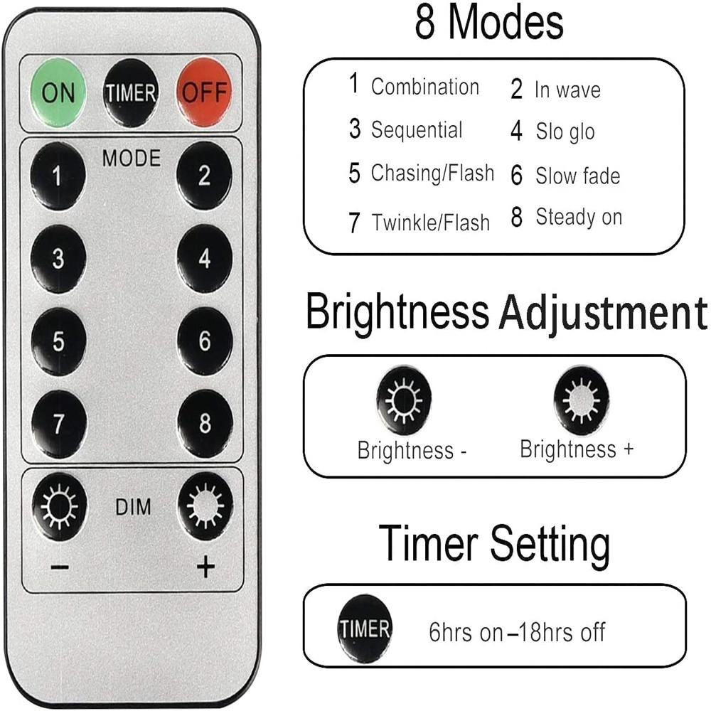 Homemory Waterproof 200 LED 66FT Fairy Lights with Remote And Timer,  8 Modes Copper Wire Long String Lights,  Warm White(1 pack) - HOMEMORY SHOP