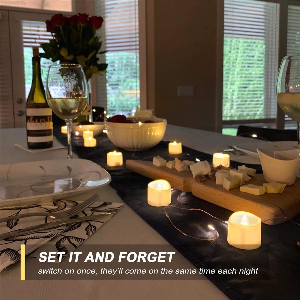 Homemory 24PCS LED Tea Lights with timer, warm white light - HOMEMORY SHOP
