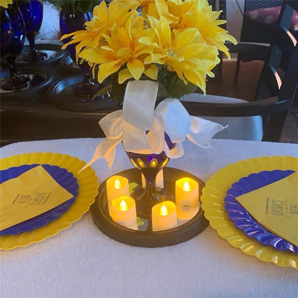 Homemory 24 PCS Timed Electric Tealight Candles, Bright yellow Flameless Flickering Candles - HOMEMORY SHOP