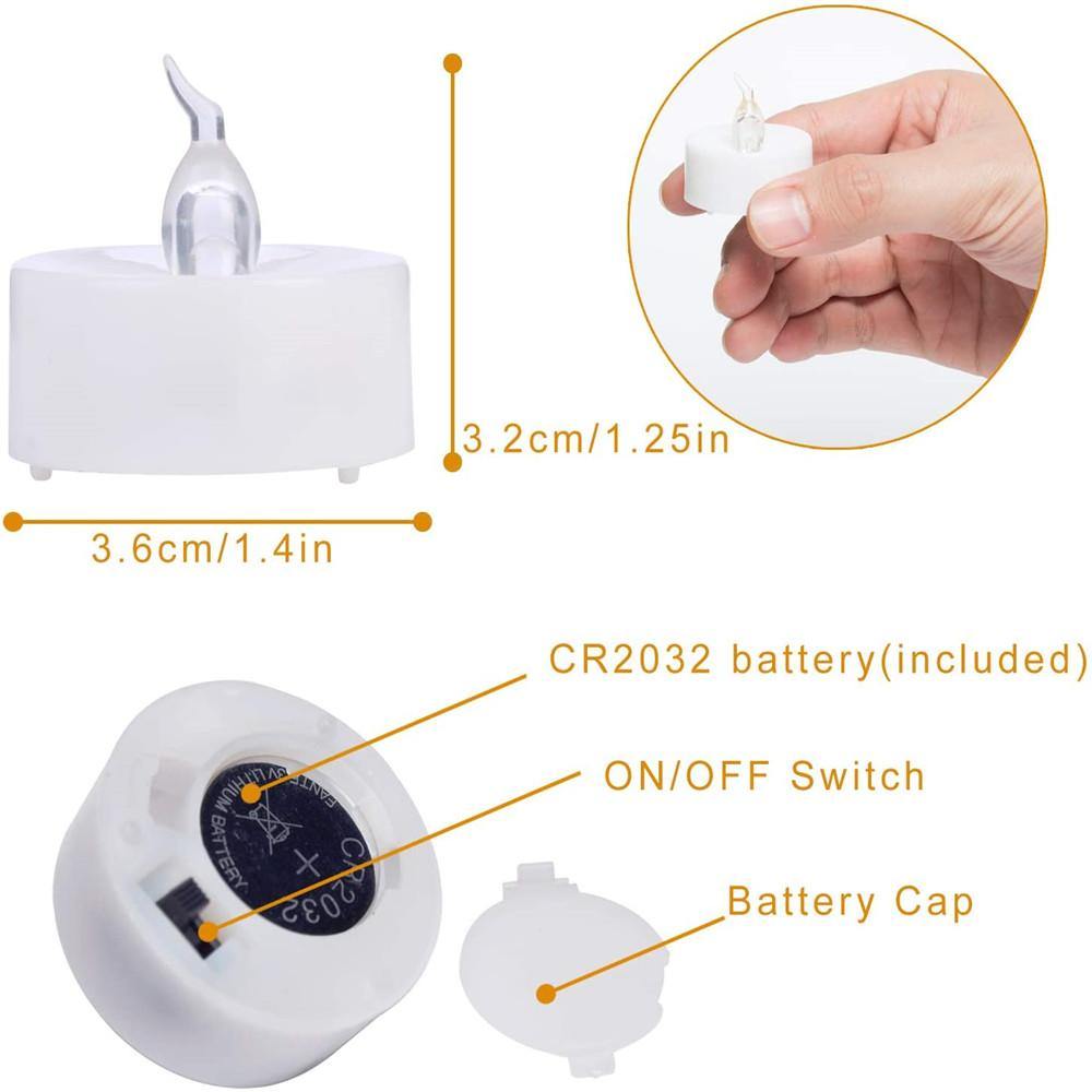 Homemory 100 Pcs Flameless Battery Tea Lights,  Warm White Electric Tea Candles, Long Lasting Battery Life - HOMEMORY SHOP