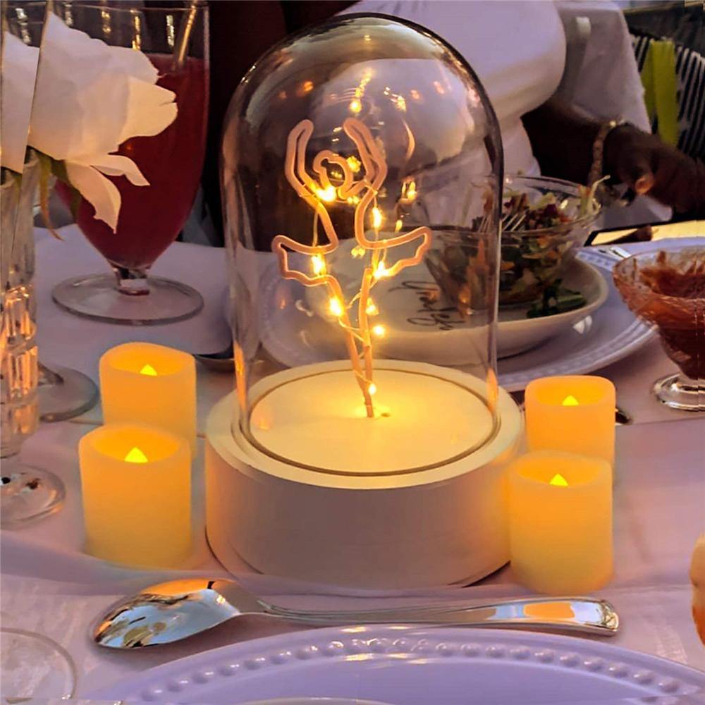Homemory LED Flickering Flameless Battery Operated Votive Candles, Realistic Electric Fake Candle for Wedding, Table, Outdoor, Warm yellow light - HOMEMORY SHOP