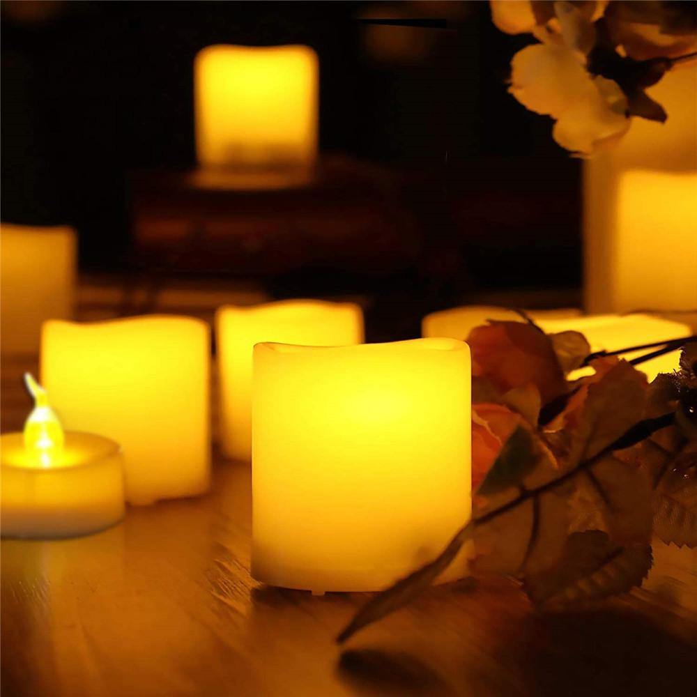 Homemory 12PCS LED Flameless Votive Electric Tealight Candles with Remote-Warm yellow - HOMEMORY SHOP
