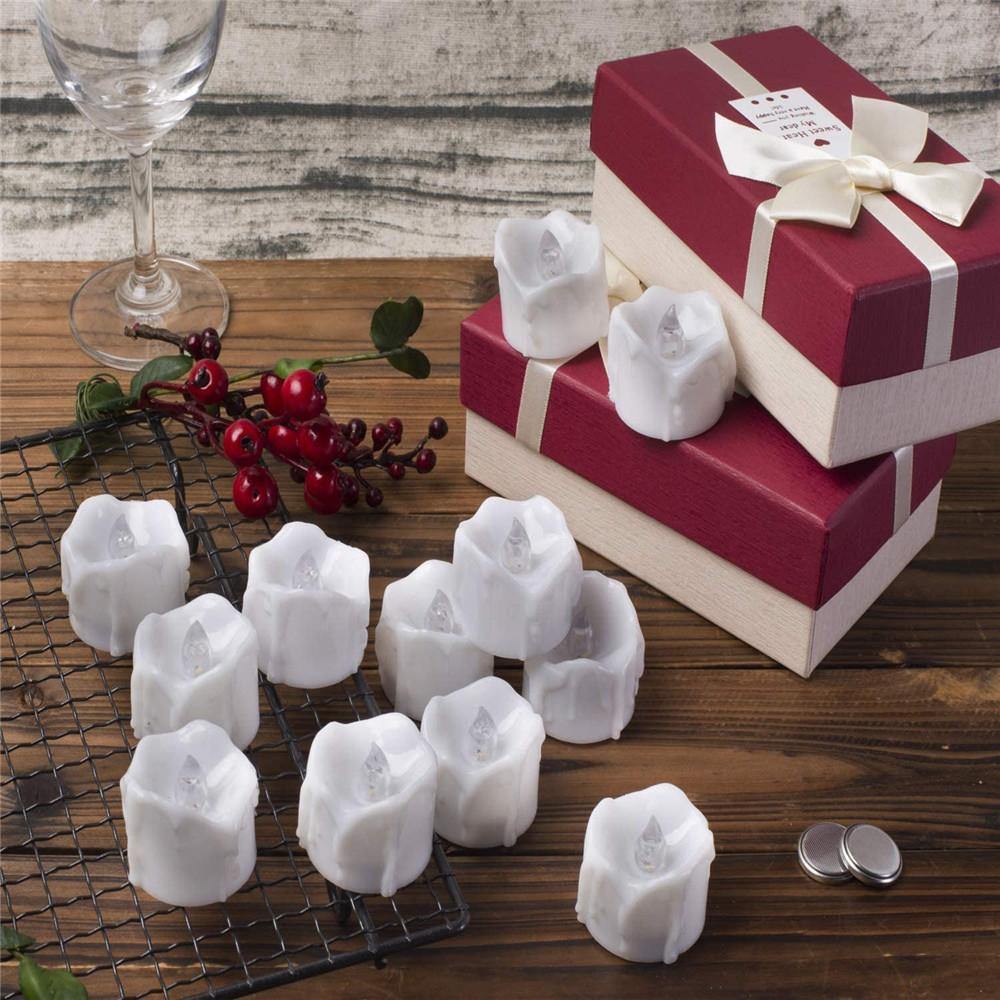 Homemory 12PCS Flameless LED Battery Operated Tea Light Candles with Timer, Warm White Light - HOMEMORY SHOP