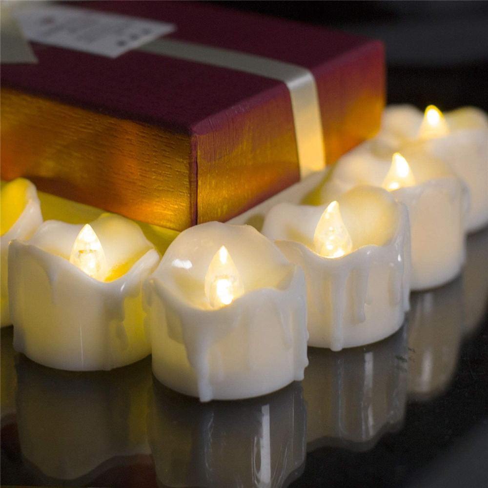 Homemory 12PCS Flameless LED Battery Operated Tea Light Candles with Timer, Warm White Light - HOMEMORY SHOP