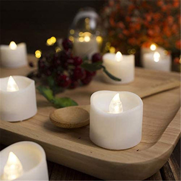 Homemory 12PCS Modern Warm White Flameless Flickering Battery Tea light Candles - HOMEMORY SHOP