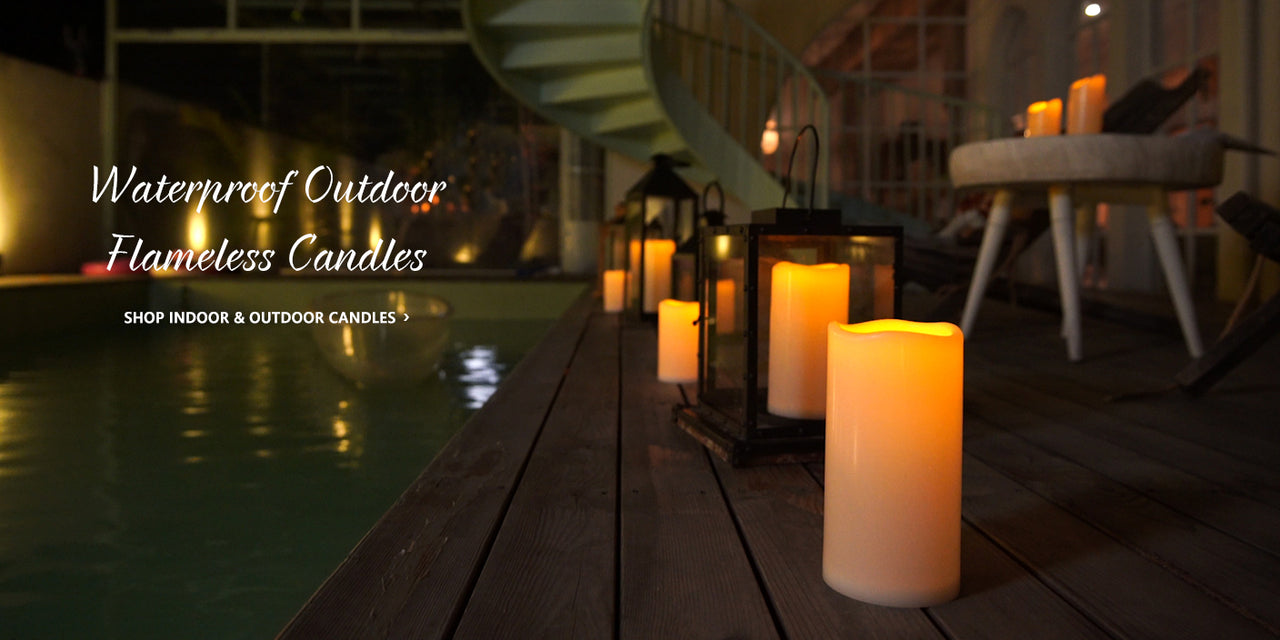 Homemory LED Pillar Candles Outdoor Decoration