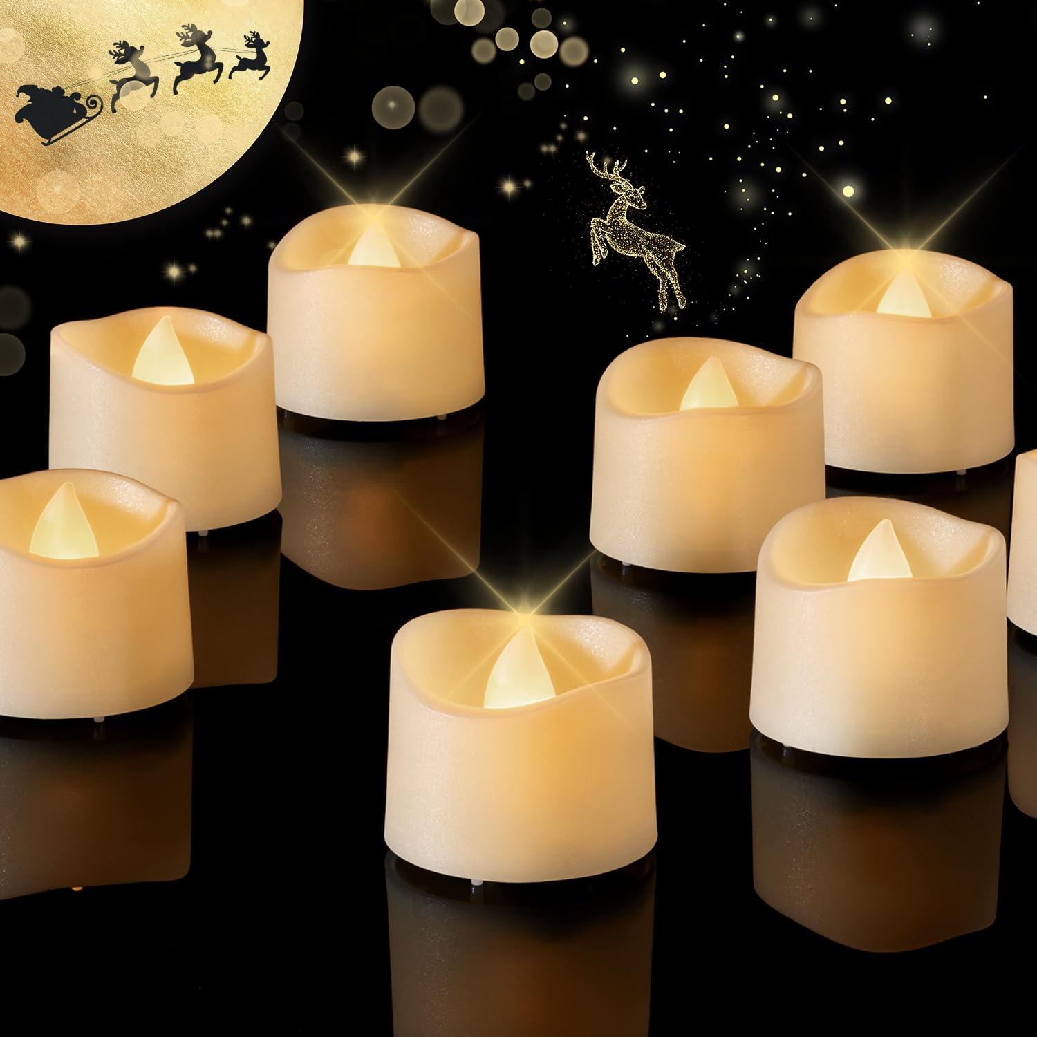 Homemory 12-Pack Flameless LED Tea Lights Candles Battery Operated, 20