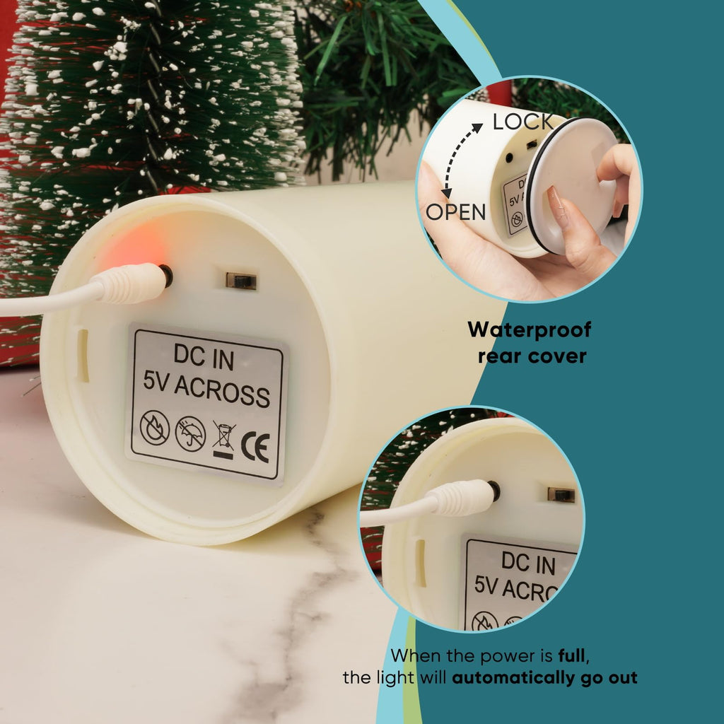 Homemory - Candele a pilastro a LED, impermeabili, 25,4 x 10,2 cm, funzionamento a batteria, per lanterne da interni ed esterni, di lunga durata, grandi, set da 2 Homemory - Candele a pilastro a LED, impermeabili, 25,4 x 10,2 cm, funzionamento a batteria, per lanterne da interni ed esterni, di lunga durata, grandi, set da 2