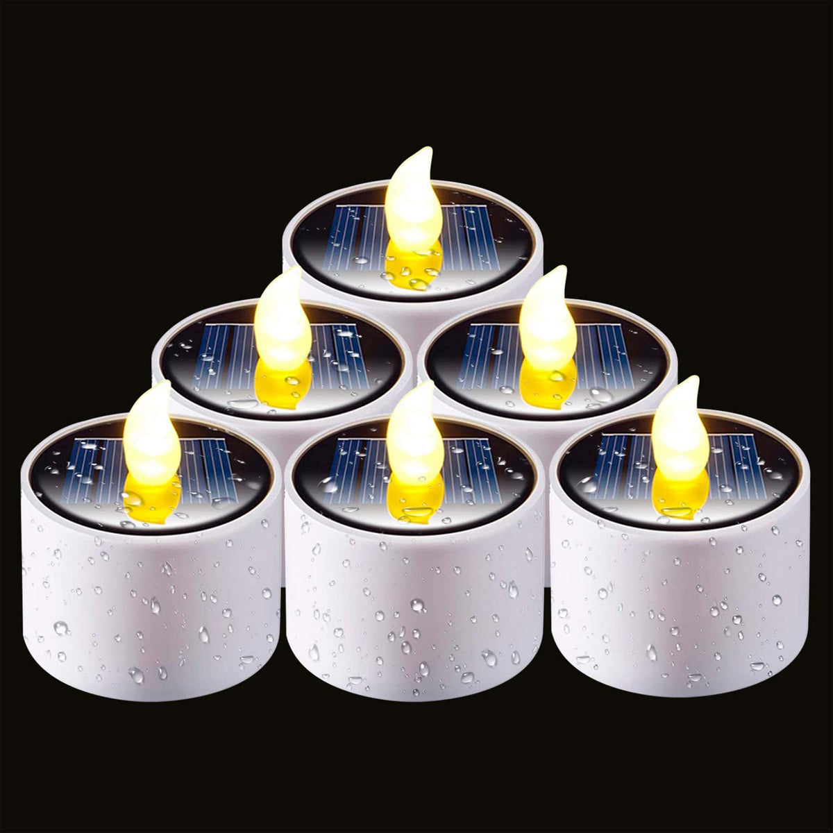 PChero 6pcs Solar Tea Lights, Waterproof Rechargeable LED Flameless Te —  CHIMIYA