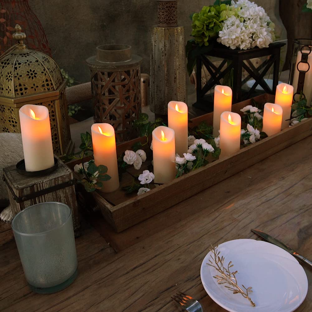 Large Wooden Battery Operated LED Flameless Candle Lantern For