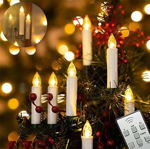 10 PCS Christmas Tree Candles Light Timer Remote Flameless