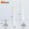 Homemory 9PCS Flameless Taper Window Candles with Remote and Timer, Warm White Light(With silver candle holder) - HOMEMORY SHOP