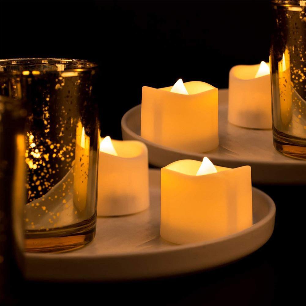 Homemory Set of 12 Bright Yellow Timer LED Tea Light Candles - HOMEMORY SHOP