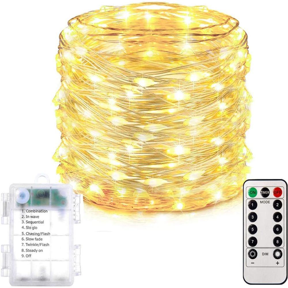 Homemory Waterproof 200 LED 66FT Fairy Lights with Remote And Timer,  8 Modes Copper Wire Long String Lights,  Warm White(1 pack) - HOMEMORY SHOP