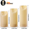 Homemory 3PCS 5“6”7“ Waterproof Pillar Candles with Timer and Remote, Amber Yellow Light - HOMEMORY SHOP