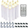Homemory 10PCS White LED Window Candles with Remote Timer, Battery Operated Flameless Taper Candles with Clips/Suction Cups, Warm White Light - HOMEMORY SHOP
