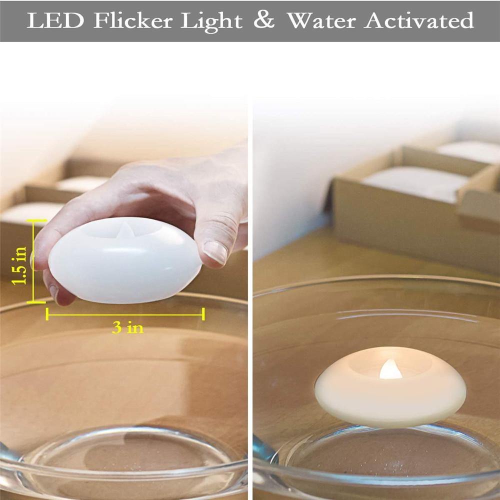 Homemory 3 Inch Waterproof Flameless Floating Candles, Battery Operated Floating Tealights, Warm White Light - HOMEMORY SHOP