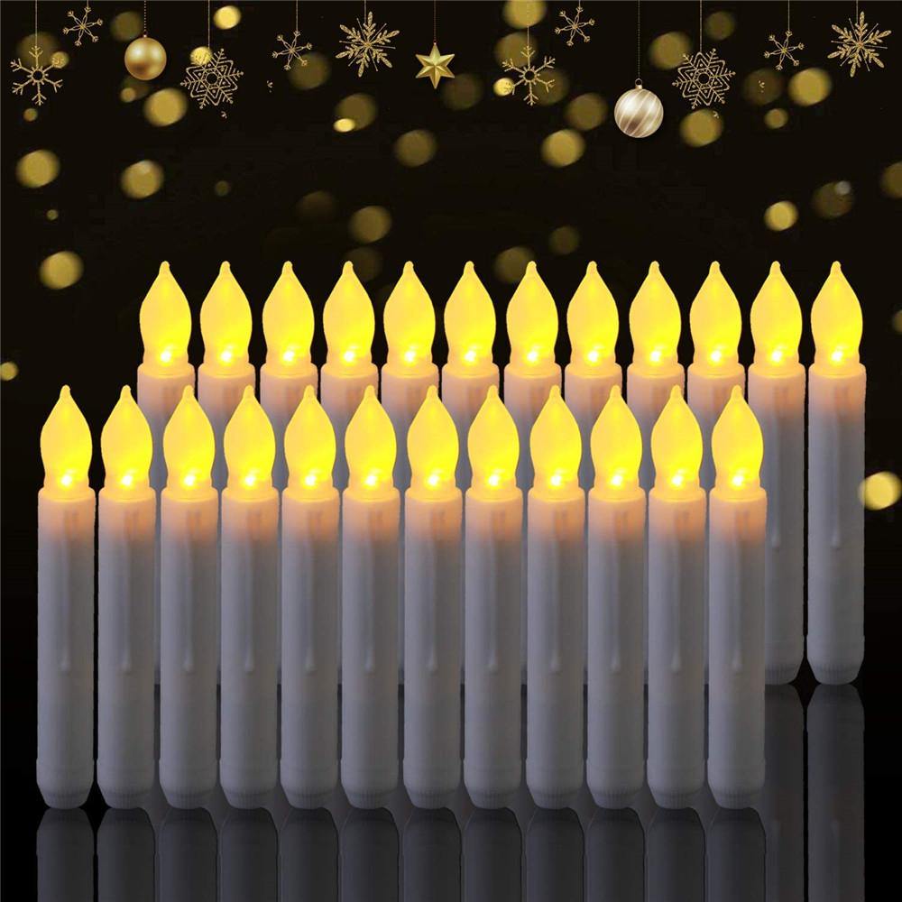 Homemory 24PCS LED Flameless Taper Candles, Battery Operated, Warm Yellow Light - HOMEMORY SHOP