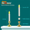 Homemory 6PCS LED Battery Operated Window Candles with Remote, Flameless Taper Candles with Gold Holders, Warm Yellow Light - HOMEMORY SHOP