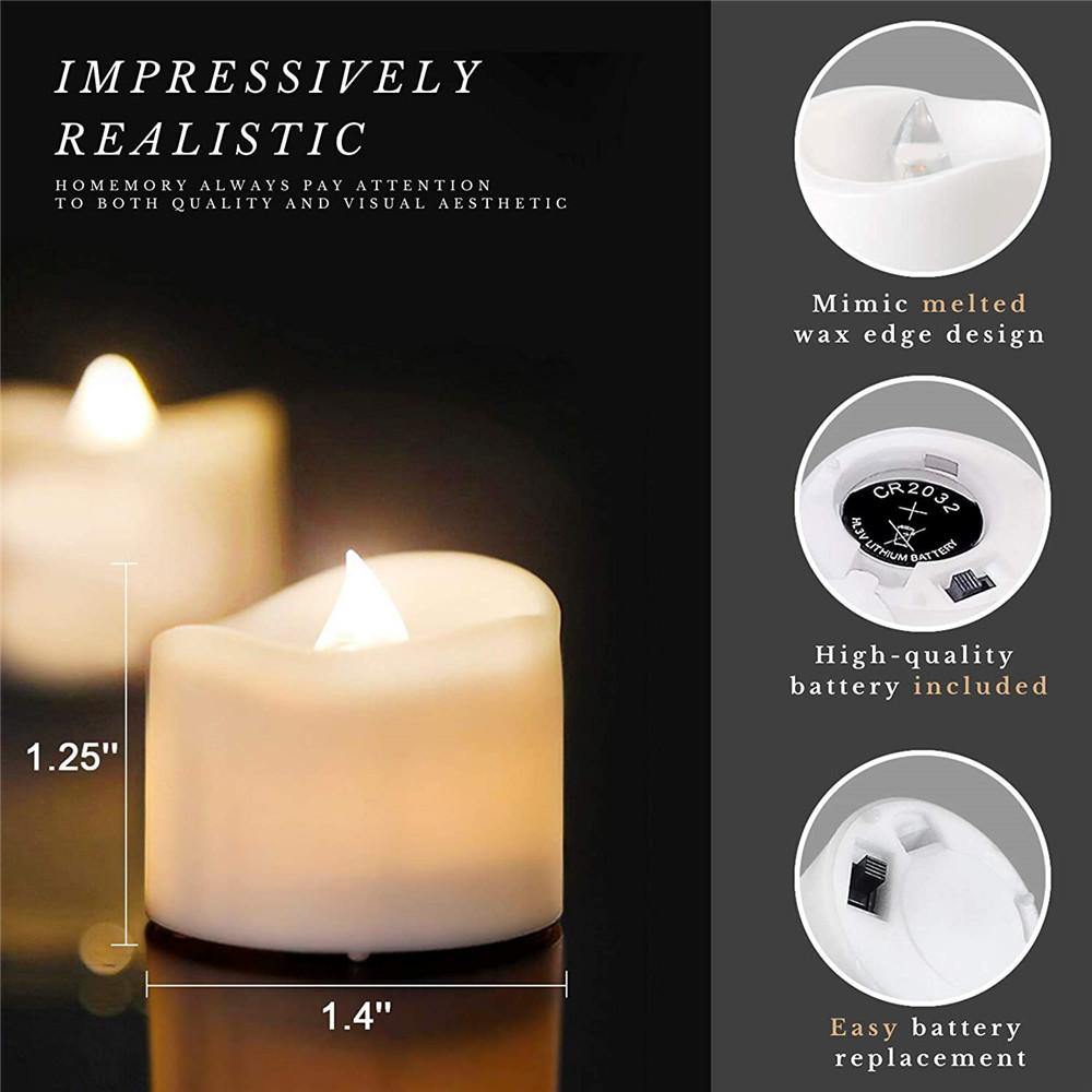 Homemory LED battery operated tea light candles with remote control, pack of 12 - HOMEMORY SHOP