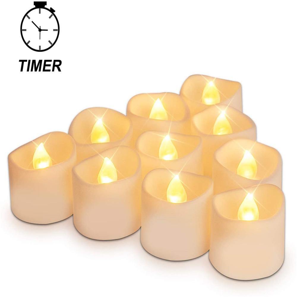 Homemory Set of 12 Bright Yellow Timer LED Tea Light Candles - HOMEMORY SHOP