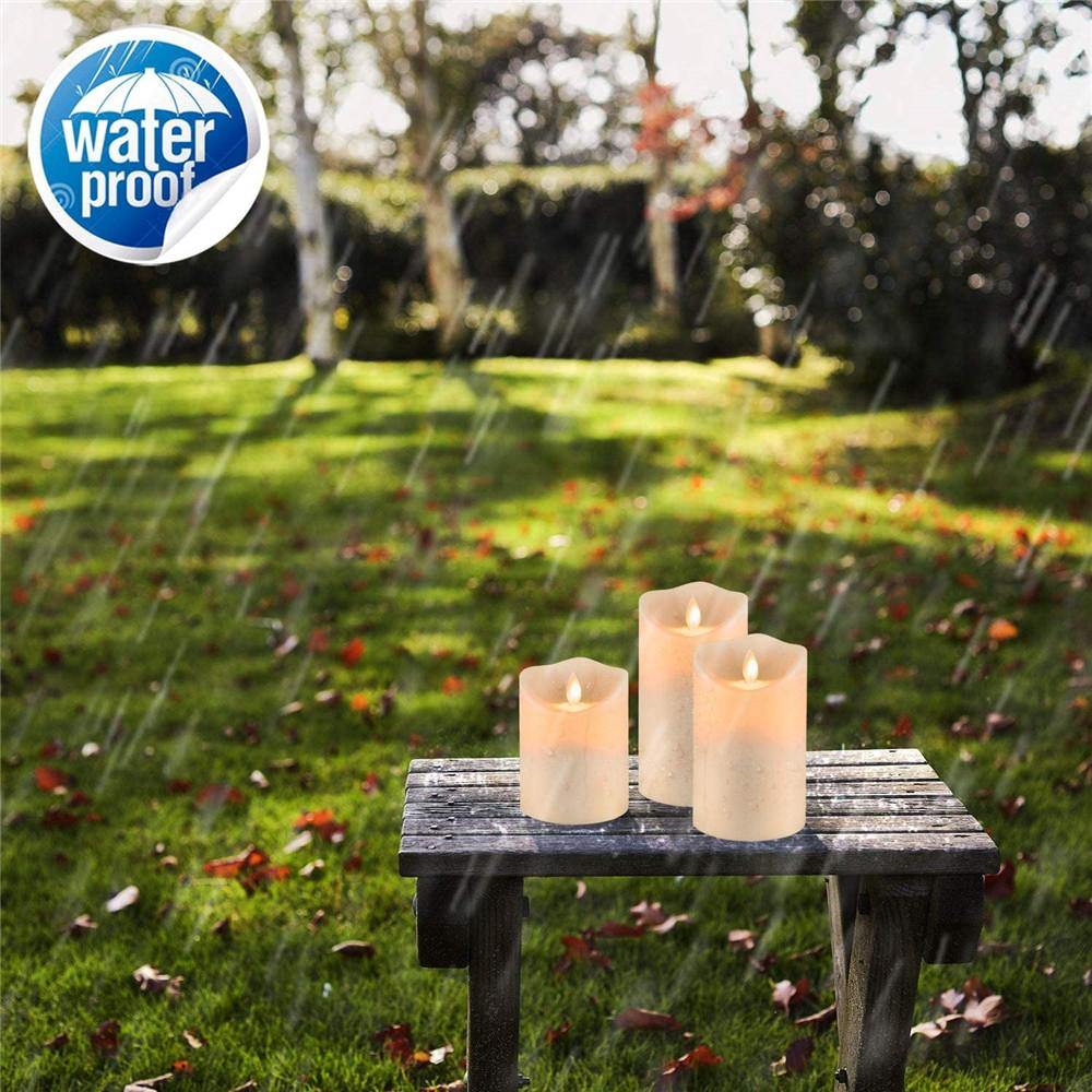 Homemory 3PCS Moving Wick Waterproof Flameless Candles with Remote Timers - HOMEMORY SHOP