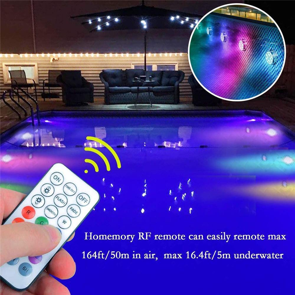 Homemory Submersible 13 LED Color Changing Lights, Waterproof Bathtub Lights with Suction Cups, Magnet, Remote - HOMEMORY SHOP